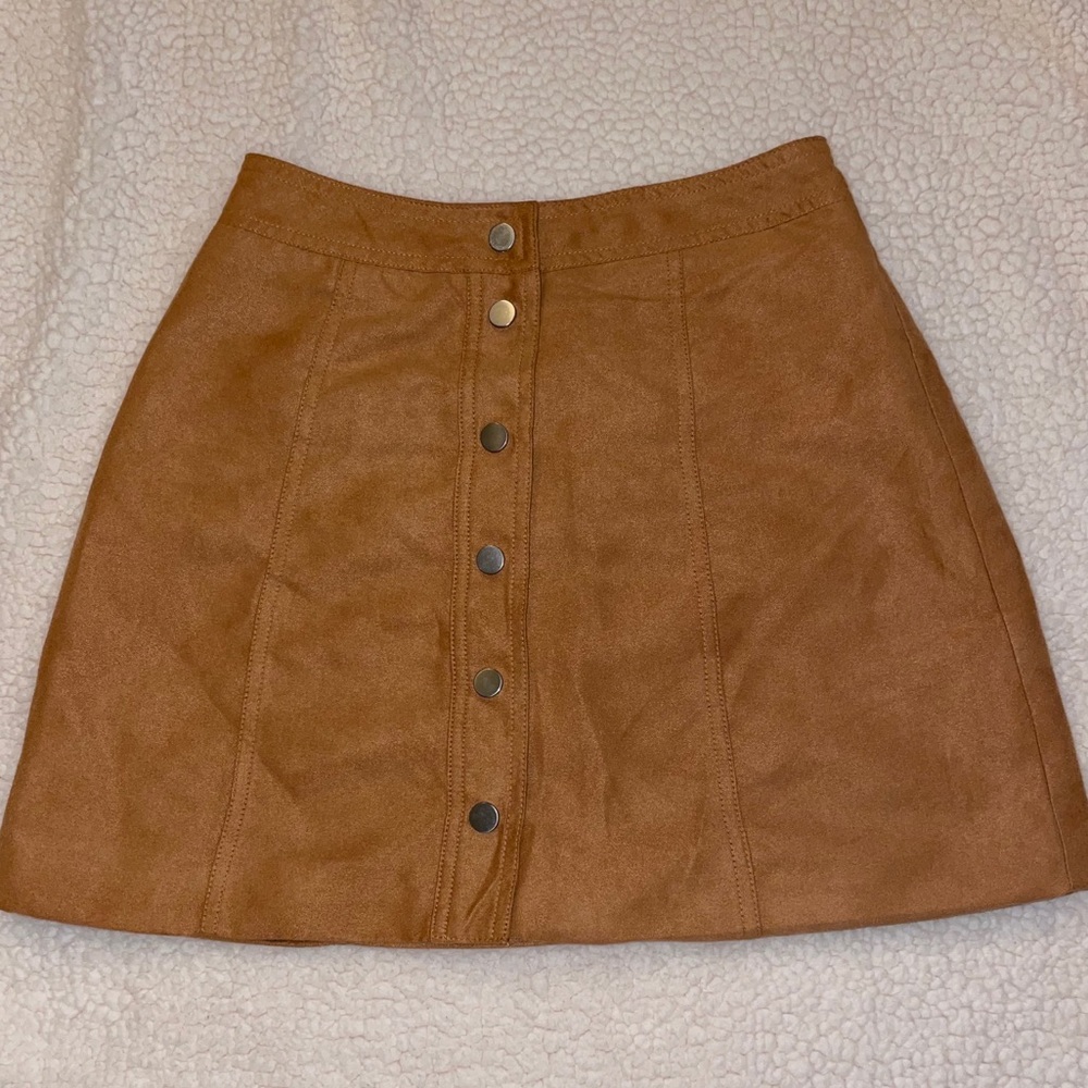 silver button corduroy skirt